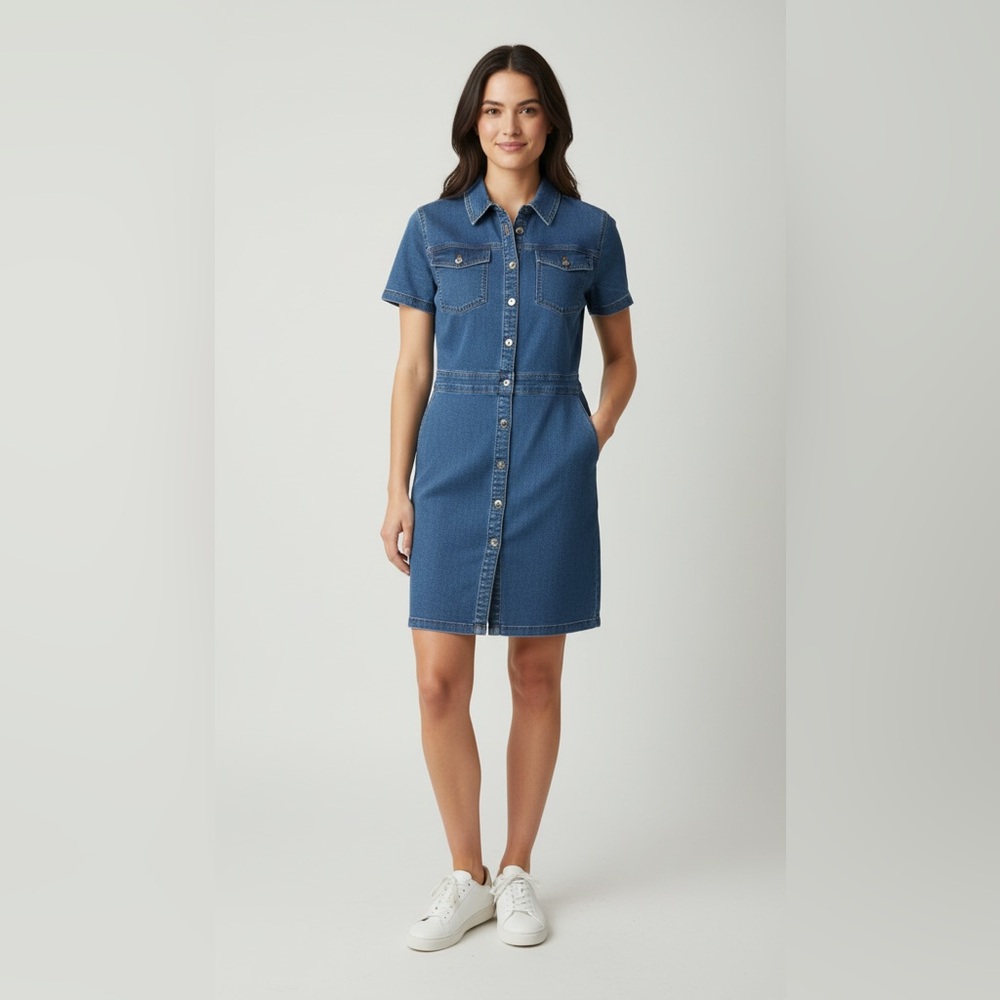 Rewash Women's Blue Denim Dress